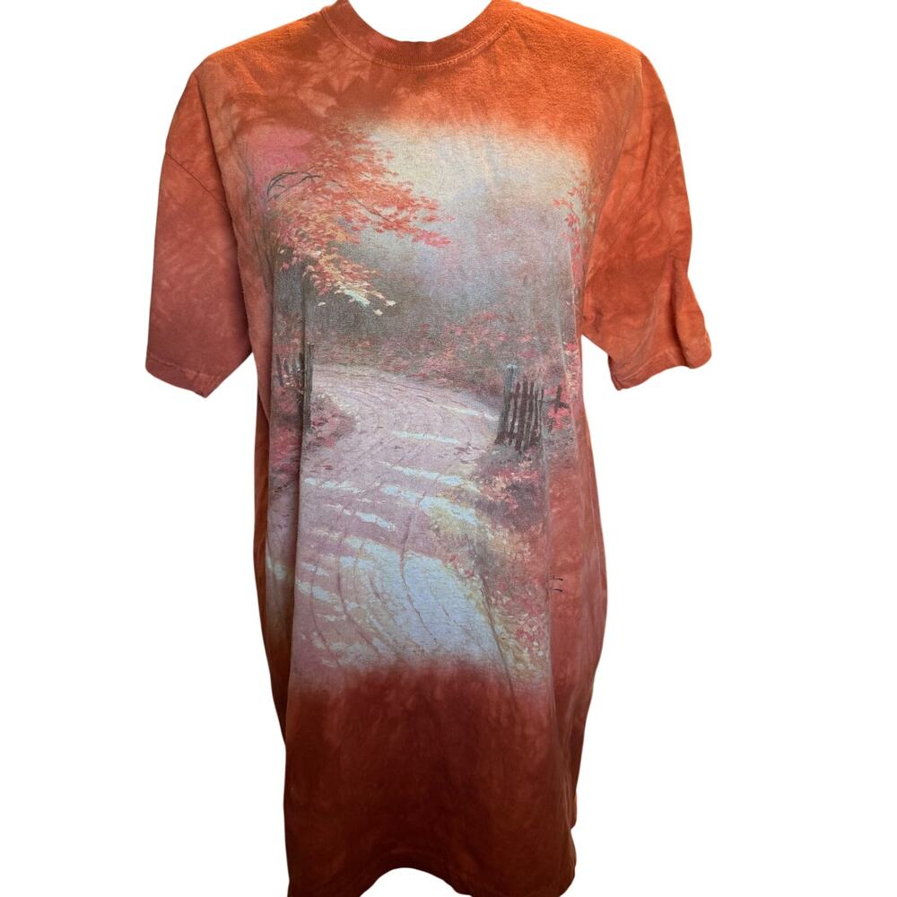 Thomas Kinkaide Autumn Country Road Tee, Artist, Terracotta, Unisex Size Large